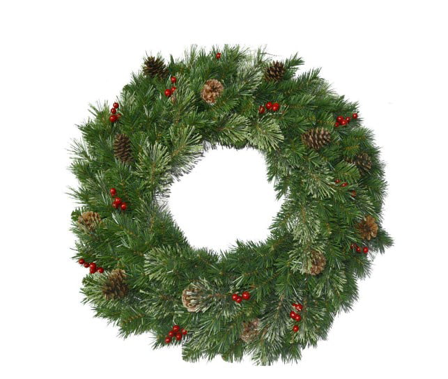 Large 30' Christmas  Cashmere Wreath With Pinecone And Berries Door Wall Hanging 