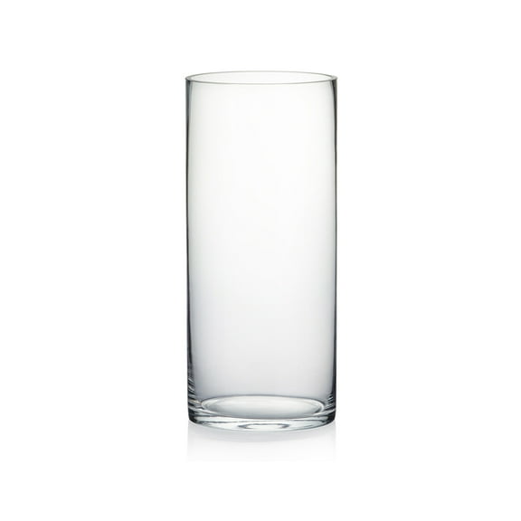 WGV Clear Cylinder Glass Vase - 6" Wide x 14" Height, Good quality, Heavy Weighted Base - 1 Pc