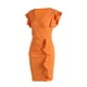 thumbnail image 5 of VISgogo Vestido de manga corta ajustado para mujer, de una pieza con escote en V profundo de color sólido en 10 colores, S / M / L / XL VISgogo moda, 5 of 9