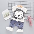 thumbnail image 1 of Ropa de dibujos animados para bebés, niños y niñas, traje bonito de algodón de verano para niños de 1, 2 y 3 años, conjuntos de ropa para niños, camiseta y pantalones cortos CChocolate24M, 1 of 3