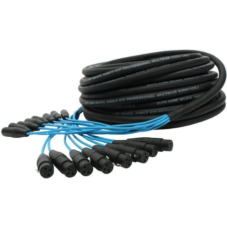 Elite Core 10' ft Extension Snake 8 Channel Fan To Fan XLR PEX810 LIFETIME WARRANTY