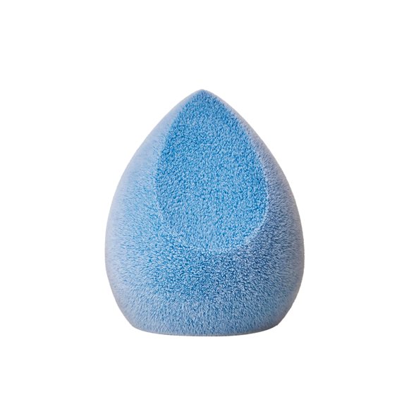Juno & Co. Esponja De Maquillaje De Microfibra Tecnología De Doble Capa Para Una Cobertura Total Licuadora De Maquillaje Impecable Para Base En Polvo Y Crema (Estilo Terciopelo Y Color Azul)