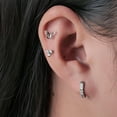 thumbnail image 2 of Leander Hypoallergenic Pure Titanium Huggie Hoop Earrings, F136 Implant Grade Titanium Small U-Shaped Cuff Earrings Lightweight for Women Sensitive Ears, 2 of 5