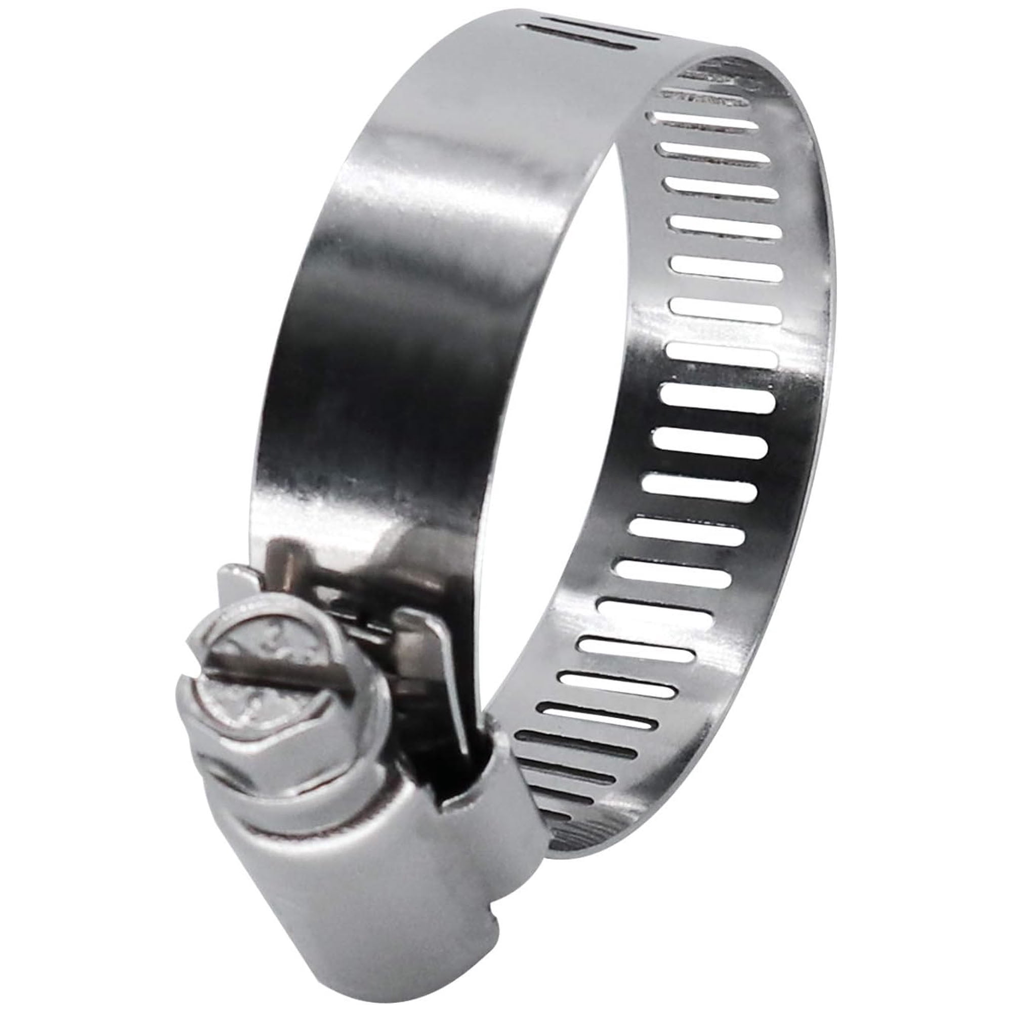 1.5" Worm Gear Hose Clamp - SAE 24 Size, Full Stainless Steel with 1/2" Band Working Range 27mm - 51mm Duct Clamp Pipe Clamp Worm Drive Hose Clamp Fuel Line Clamp (20 Pack, 27mm - 51mm)