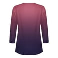 thumbnail image 5 of Womens' Fashion 3/4 Sleeve Plus Size Shirts Tops Casual Printing T-shirt Buttons Blouse V-Neck Casual Tops Gifts for Womens, 5 of 5