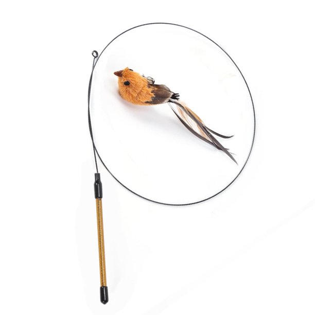 Greeniant Simulación interactiva de pájaro, divertido gato de juguete con campana, pluma artificial, pájaro, palo para gato, juguete para gato, Juguetes para gatos No. 4 Greeniant PT002611-04
