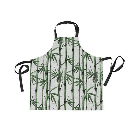 

JSTEL Green Bamboos Apron with 2 Pockets for Women Men Adjustable Garden Bib