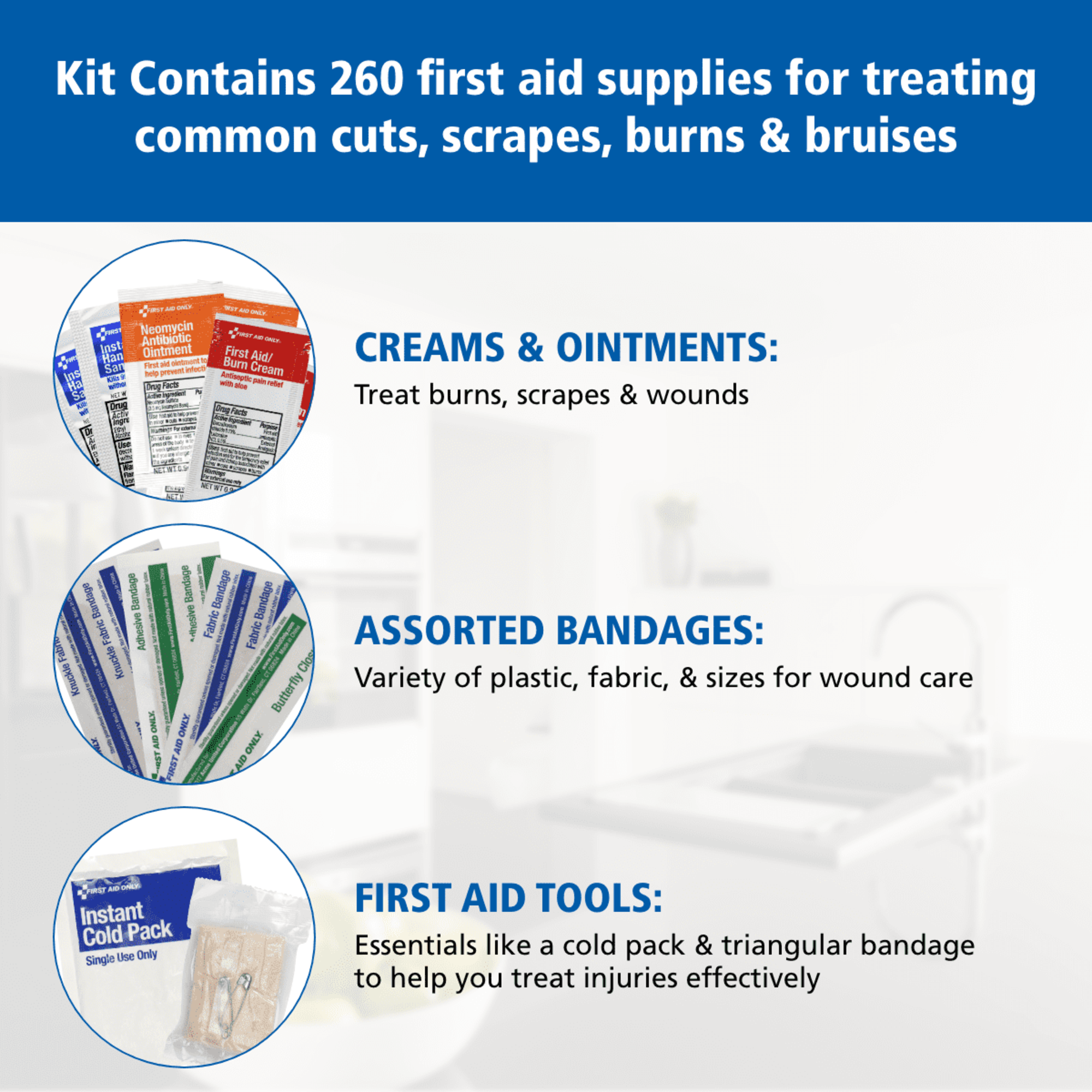 First Aid Only All-Purpose Emergency Kit, 260 Pieces photo 7