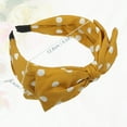thumbnail image 5 of Unique Bargains Polka Dots Wide Bow Headbands Fashion Hair Hoop Yellow with Bow Knotted for Girl Women, 5 of 6