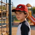 thumbnail image 4 of Boys Cartoon Superhero Baseball Cap Embroidered Big Eyes Sunshade Peaked Hat Outdoor Travel Park Sun Protection Headwear Accessories, 4 of 6