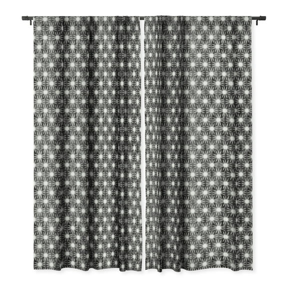 Society6 Schatzi Brown Mila Sun Black Single Panel Room Darkening Window Curtain 50" x 84"