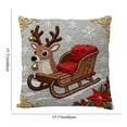thumbnail image 3 of Christmas Throw Pillow Covers 45X45cm Red Christmas Pillow Cover Holiday Snowman Decoration Sofa Decoration Linen Pillow Imitation Embroidery Cushion Cover, 3 of 6