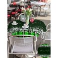 thumbnail image 4 of Outdoor Tablecloth with Umbrella Hole and Zipper, Merry Christmas Round Table Cloth 60 Inch Waterproof Tablecloth, Winter Holiday Xmas Snowflake Green Plaid Picnic Table Cover for Patio Camping, 4 of 7