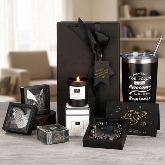 Delsoren Gift Box for Men,Birthday Gifts for Men Gift Baskets for Man Male Retirement Gifts Man Set Unique Ideas Present Box for Husband,Dad,Boyfriend