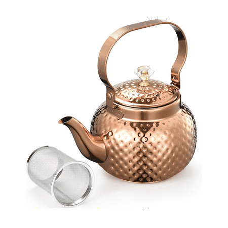 

Stainless Steel Teapot with Infuser 1.2 L Kettle Teapot with Removable Filter-for Filtering Tea Or Other Teas Bronze