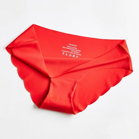 

Ladies Sexy Solid Color Ice Silk Seamless Wave Low-rise Panties