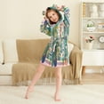thumbnail image 3 of FORMRS Niños Bathrobe Unisex Hooded Robe Soft Plush Pajamas Sleepwear, Size 4-6T, Window Scene, 3 of 7