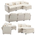 thumbnail image 4 of Modular Cloud Sofa With L-Shape  Sectional Sofa With Removeable Ottoman,Beige, 4 of 7