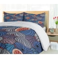 thumbnail image 5 of Ambesonne Fruit Duvet Cover Set, Fig Fruits Pattern Spring, 2-Calking, Blue Purple Grey, 5 of 6