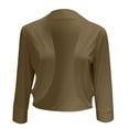 thumbnail image 6 of adviicd Womens Blazer Women's Relaxed Scuba Knit Stretch Blazer with Scrunch Sleeves (Coffee,XXXL), 6 of 6