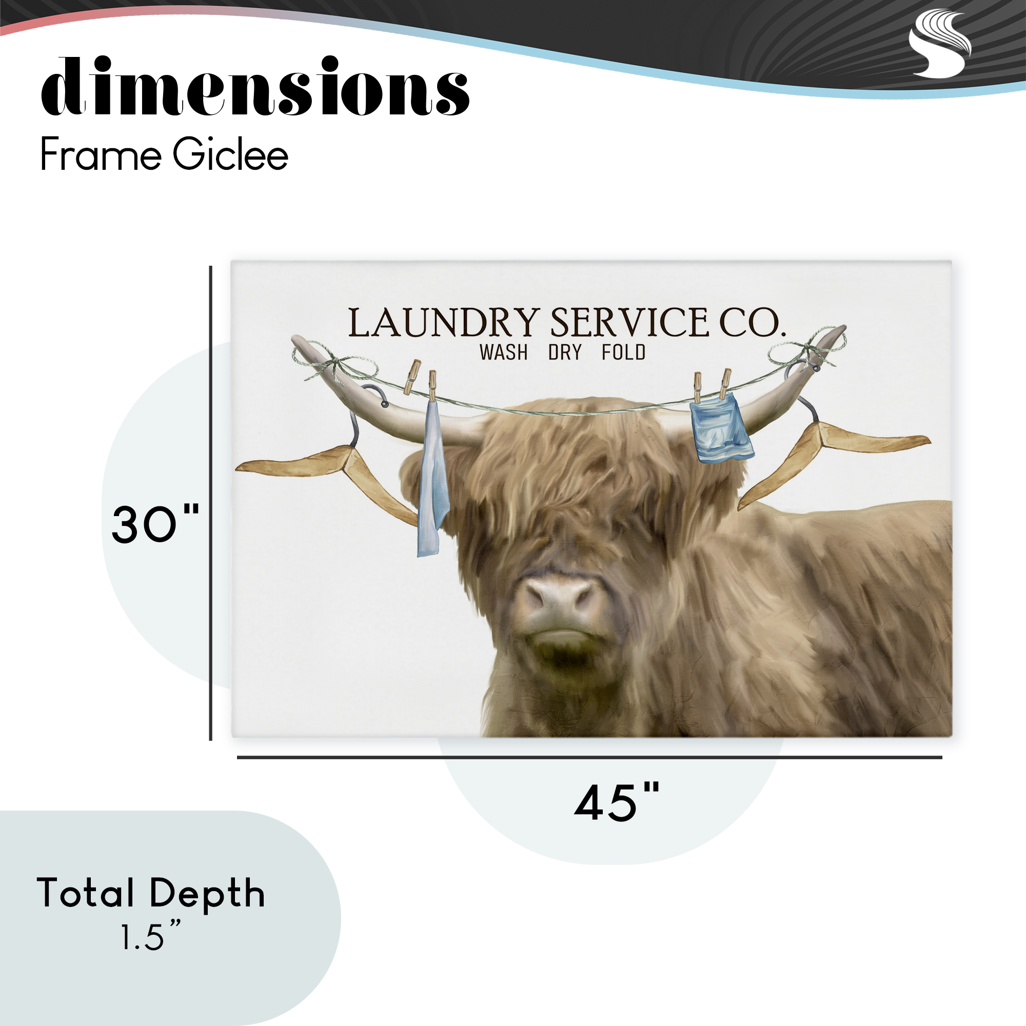 Laundry Service Cattle Canvas Wall Art, design by Kim Allen