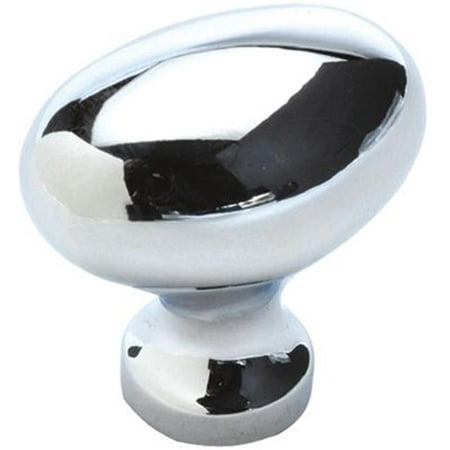 Chrome Oval Knob - Belwith BWP3054 CH 1.25 x 0.81 in. Oval Knob - Chrome