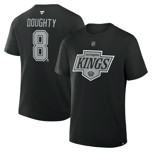 Men's Fanatics Drew Doughty Black Los Angeles Kings Authentic Stack Name & Number T-Shirt