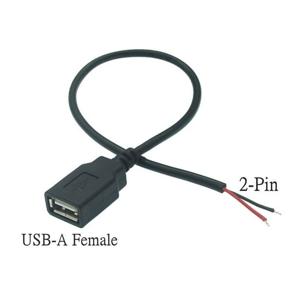 Cable de alimentación USB de 0,3 m/1m/2m, 5V, 2 pines, 2,0 A, hembra, macho, 4 pines, Conector de extensión para cargador, bricolaje