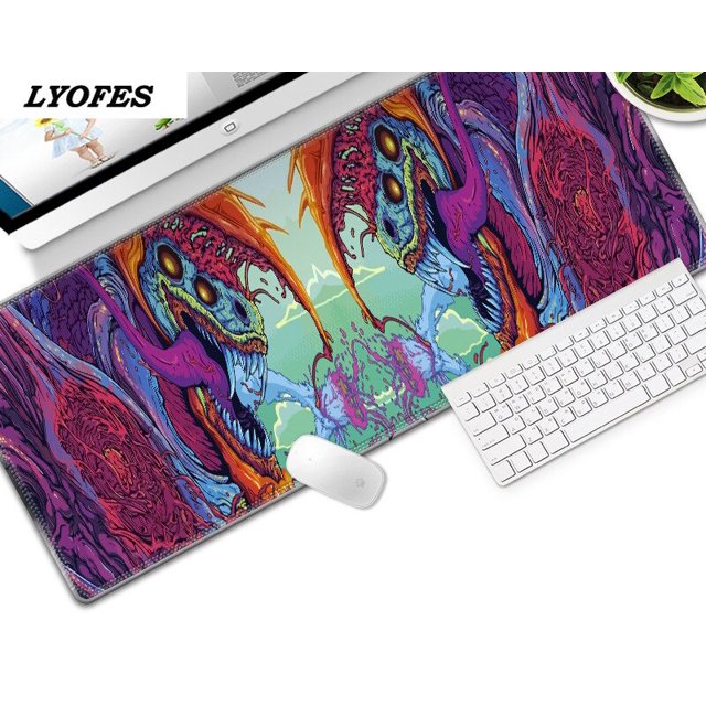 Alfombrilla de ratón 3D grande XXL 800x300, alfombrillas de escritorio para juegos, teclado de ordenador portátil, alfombrilla de ratón Angry Monster para PC LIUWENJING unisex