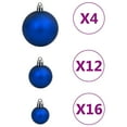 thumbnail image 4 of vidaXL 111 Piece Christmas Bauble Set Blue Polystyrene, 4 of 5
