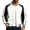 White, variant on Men's Color Block Varsity Jacket Snap Button Striped Rib Collar Cuff Casual Baseball Coat Lightweight Everyday Wear