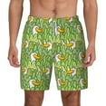 thumbnail image 2 of Picia Cartoon Duck pattern Mens Swim Trunks with Compression Liner Stretch Beach Shorts Quick Dry with Zipper Pockets No-Chafing Board Shorts-Small, 2 of 9