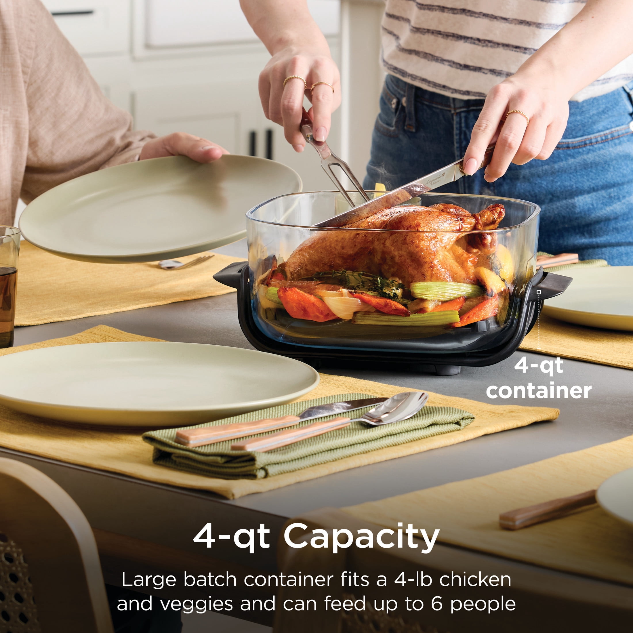 Ninja 4-Qt CleanCrisp Glassware Container, Compatible with Ninja Crispi Portable Cooking System, Microwave, Freezer and Dishwasher Safe, Glass Cooking Surface, Storage Lid