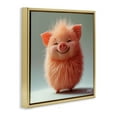 thumbnail image 4 of Stupell Industries Smiling Fluffy Piglet Animals Painting Gold Floater Framed Canvas Art Print Wall Art, 25 x 25, 4 of 10