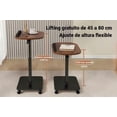 thumbnail image 3 of Mesa Auxiliar Sala con Ruedas, 360° Rotación, 90° Rotación del Tablero, Altura Ajustable, Movible Mesita Auxiliar en Forma de C, para Dormitorio, Baño, Sofá y Cama, 3 of 4