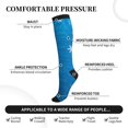 thumbnail image 3 of Lsque Blue Christmas Pattern Sport Compression Socks for Men & Women 15-20 mmHg Knee High Nurse Pregnant Running Medical and Travel Athletic, 3 of 6