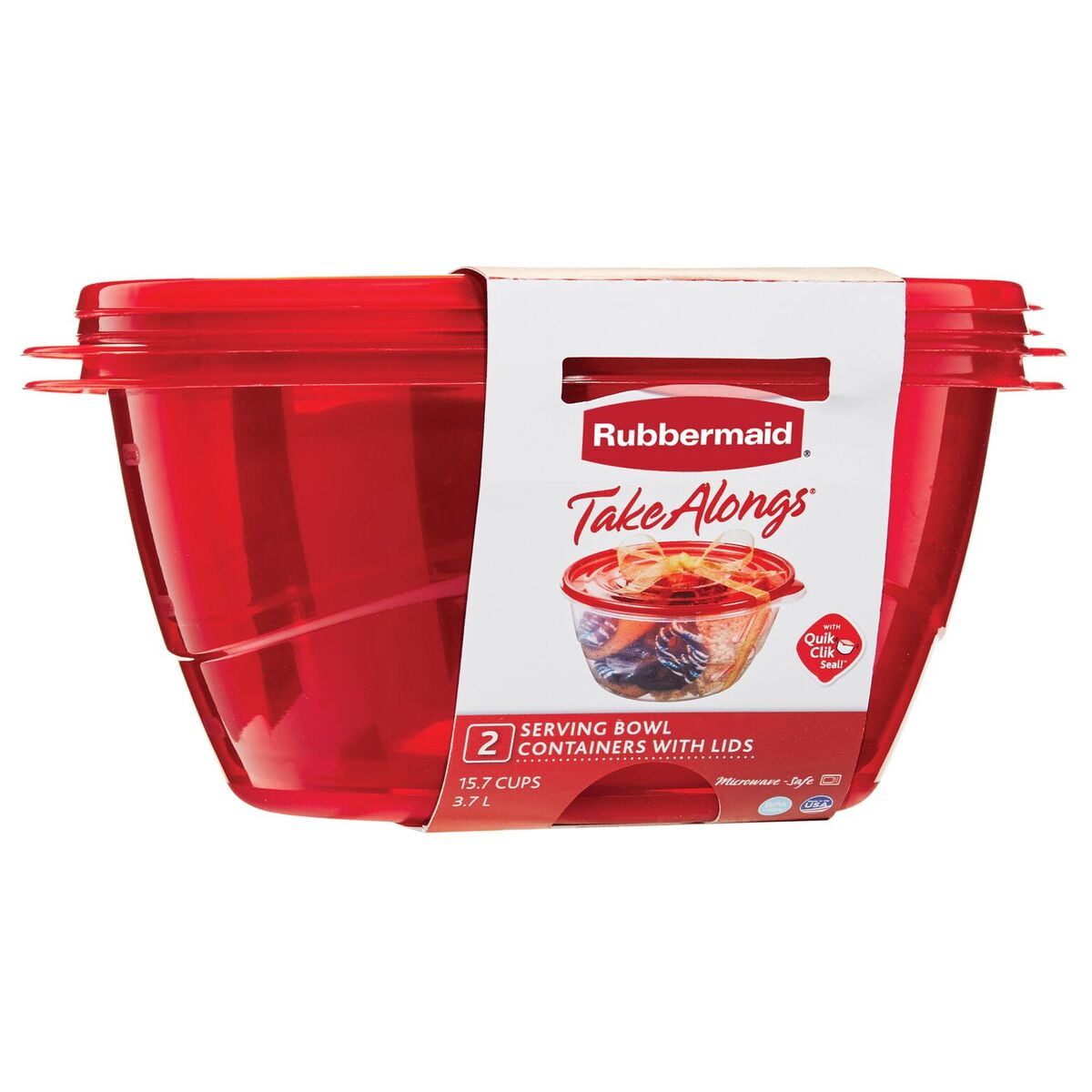 Rubbermaid Home 2086745 Bowl Container Covered 2 Pack 13 Cup