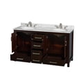 thumbnail image 2 of Wyndham Collection Sheffield 60" Metal Double Bathroom Vanity in White/Espresso, 2 of 4