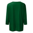 thumbnail image 4 of Dndkilg 3/4 Sleeve Tunics Plus Size Women Half Sleeve Elbow T Shirts for Women Clearance V Neck Floral Boho Shirts for Women on Clearance Dressy Blouses Dark Green L, 4 of 4