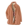 thumbnail image 2 of New Cardigan Button Down Coat Solid Color Cardigan Hoodie Fleece Coat, 2 of 4