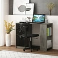 thumbnail image 1 of Furinno 15110 JAYA Modern Computer Study Desk, French Oak/Black, 1 of 6
