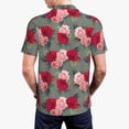thumbnail image 4 of Balery Rose Flowers Printed Men’s Short Sleeve Polo Shirt, Midweight Men's Shirt,Golf Polo shirts -XX-Large, 4 of 9