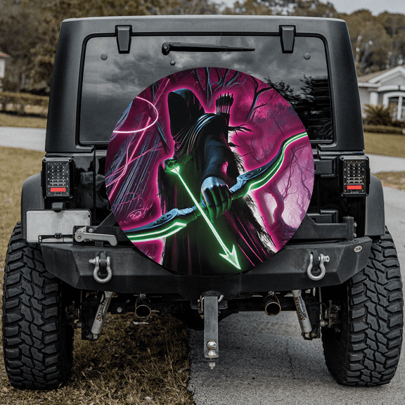 Lotusprinthandmade Pink Camo Hunter Death Spare Tire Cover Without Backup Camera Hole 6 Sizes (27 in.)
