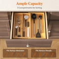 thumbnail image 4 of Organizador de cajones para utensilios Lifewit Expendable Bamboo, 3 compartimentos, 4 of 9