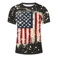 thumbnail image 5 of Itsame Fourth of July American Flags Printed Short Top Mens Independence Day Short T-Shirt Sleeve, V-Neck Multicolor, 5 of 5