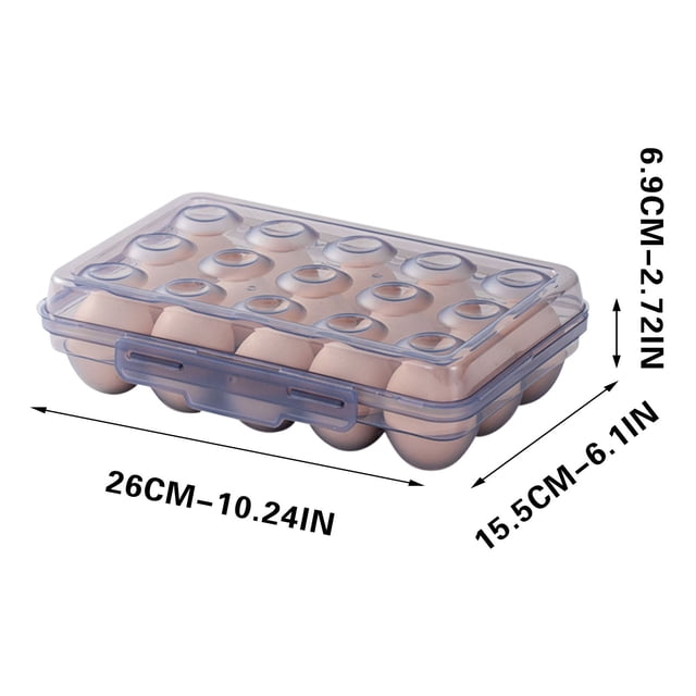 Egg Storage Box for Refrigerator Portable Stackable Food Grade Plastic Storage Box 30.5 in x 21 in x 6.9 cm