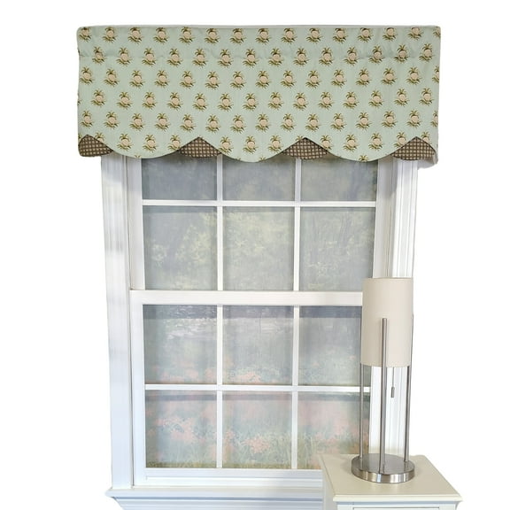 RLF Home 3" Rod Pocket High Quality Fabric Pineapple Field Petticoat Valance for Windows 50" x 15" Spa