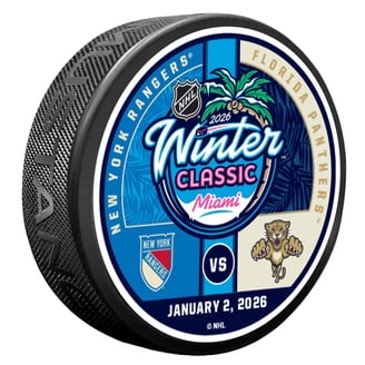 Florida Panthers Official Hockey Puck - Licensed NHL Stitch Design Game Puck