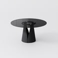 thumbnail image 5 of POVISON 59.06" Modern Black Round Dining Table For 6, Tempered Glass Tabletop,Carbon Steel Base, 5 of 14