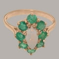 thumbnail image 5 of LBG British Made 9k Rose Gold Natural Opal & Emerald Womens Statement Ring - 33 size options - Size 11.5, 5 of 6